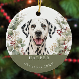 Décoration En Céramique Image de chien dalmate à l'aquarelle pour Noël