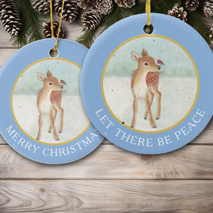 Décoration En Céramique Image vintage de cerfs et d'oiseaux