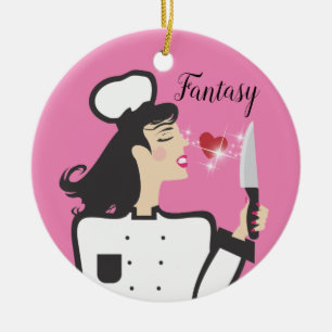 Décoration En Céramique Imaginaire chef vs réalité cuisinière culinaire No