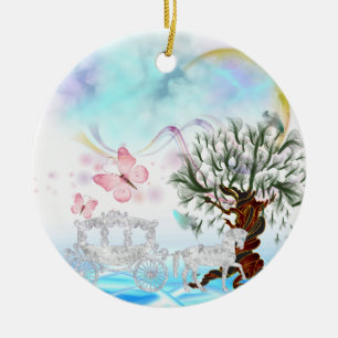 Décoration En Céramique Imaginaire Crystal Horse Carriage