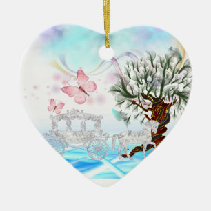 Décoration En Céramique Imaginaire Crystal Horse Carriage