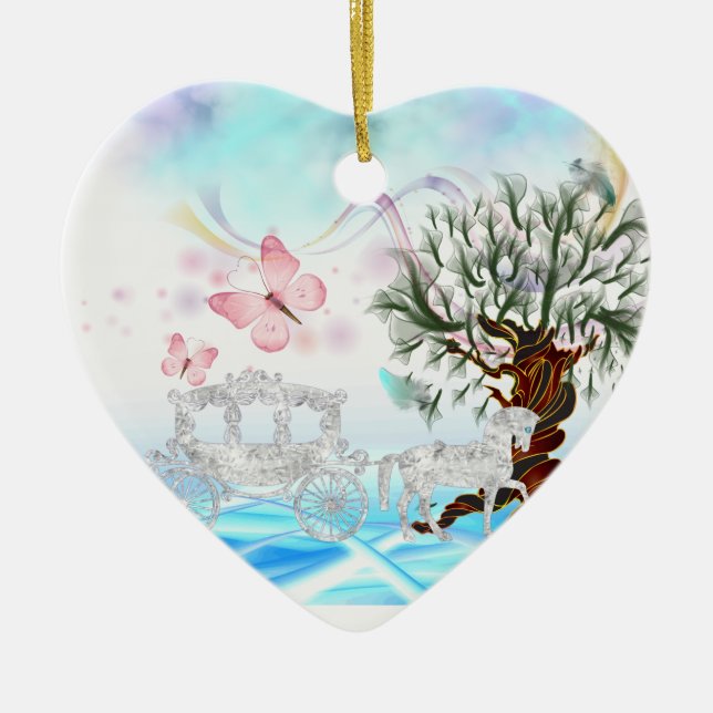 Décoration En Céramique Imaginaire Crystal Horse Carriage (Devant)