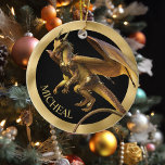 Décoration En Céramique Imaginaire Dragon d'or personnalisé<br><div class="desc">Cette conception peut être personnalisée dans la zone fournie en modifiant la photo et/ou le texte. Vous pouvez également le customiser en cliquant sur Personnaliser ce Modèle, puis en choisissant l'option cliquer pour customiser et supprimer ou modifier la couleur de l'arrière - plan, ajouter du texte, modifier la couleur ou...</div>