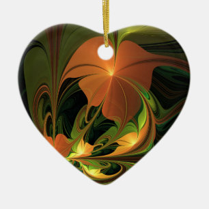 Décoration En Céramique Imaginaire Plante Abstrait rouille verte Brown fra