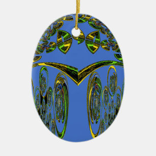 Décoration En Céramique Impression d'art Iridescente avec design abstrait 