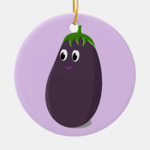 Décoration En Céramique Impression d'aubergines mignonnes