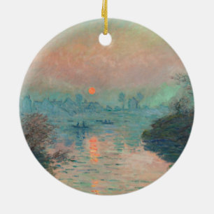 Décoration En Céramique Impression de coucher de soleil de Monet peinture 