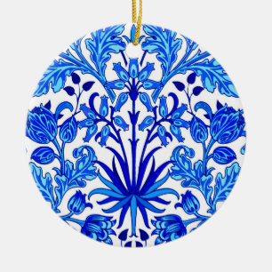 Décoration En Céramique Impression d'hyacinthe de William Morris, bleu cob