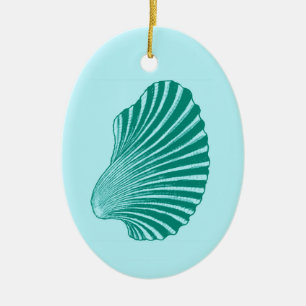 Décoration En Céramique Impression, turquoise et aqua à coque de pétoncle