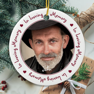 Décoration En Céramique In Love Mémoire Rouge Keepsaké de Noël Photo