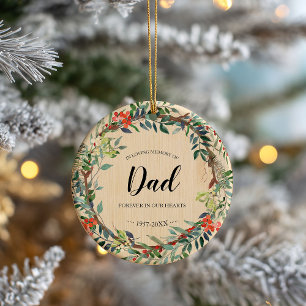 Décoration En Céramique In Loving Memory Of Dad Rustic Wreath Memorial