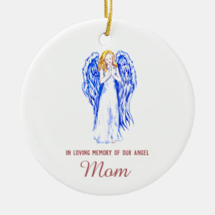 Décoration En Céramique In Loving Memory of Mom Personalized Angel