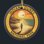 Décoration En Céramique Indiana Dunes National Park Travel Art Vintage<br><div class="desc">Design d'illustration vectorielle Indiana Dunes. Le parc est un parc national des États-Unis situé dans le nord-ouest de l'Indiana géré par le National Park Service.</div>
