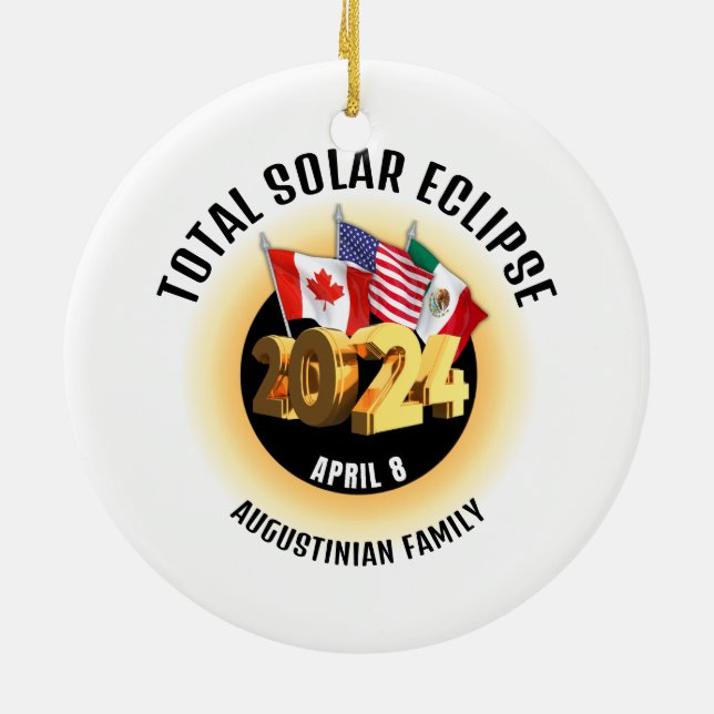 Décoration En Céramique Indicateurs 2024 TOTAL SOLAR ECLIPSE Famille (Dos)