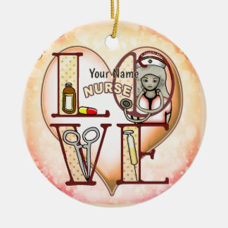 Décoration En Céramique Infirmière Amour