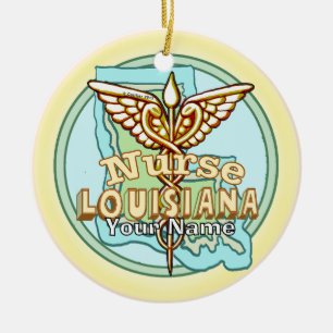 Décoration En Céramique Infirmière Caducée de Louisiane 