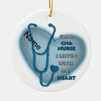 Décoration En Céramique Infirmière CNA Blue Heart