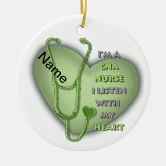 Décoration En Céramique Infirmière CNA Cœur Vert