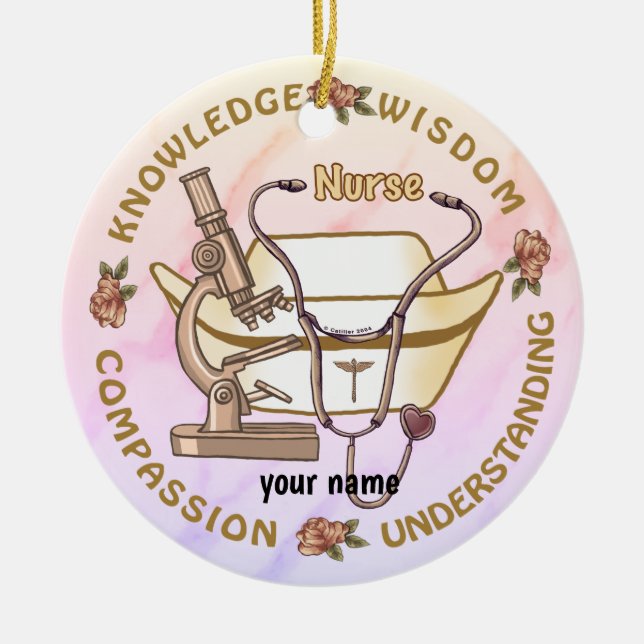 Décoration En Céramique Infirmière cool Sepia (Devant)