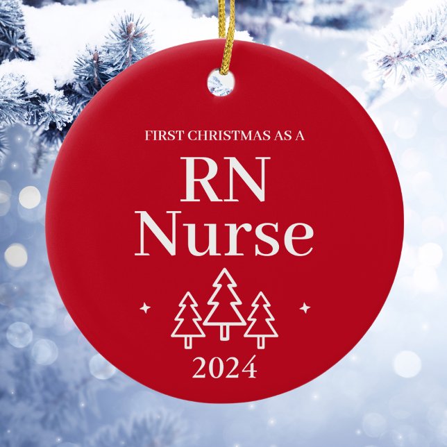Décoration En Céramique Infirmière de la RN Rouge Noël (Red RN Nurse First Christmas Ceramic Ornament
)