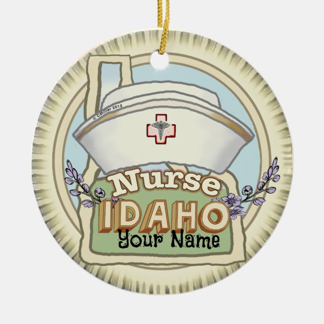 Décoration En Céramique Infirmière de l'Idaho (Devant)