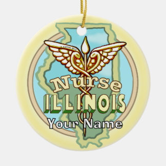 Décoration En Céramique Infirmière de l'Illinois Caducée