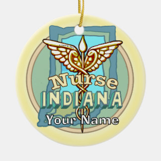 Décoration En Céramique Infirmière de l'Indiana Caducée