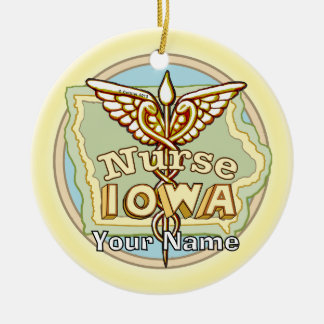 Décoration En Céramique Infirmière de l'Iowa Caduceus