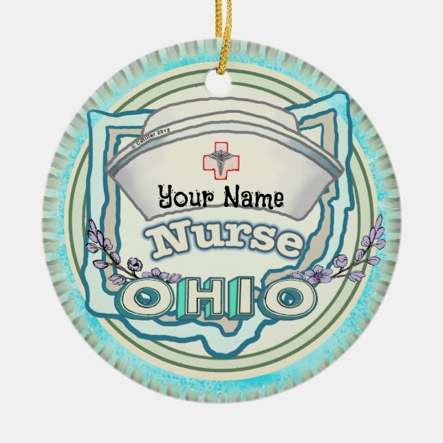 Décoration En Céramique Infirmière de l'Ohio (Devant)