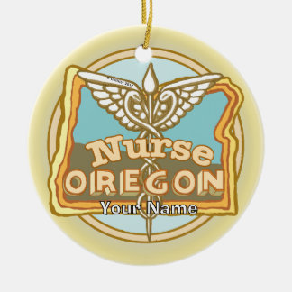 Décoration En Céramique Infirmière de l'Oregon Caduceus