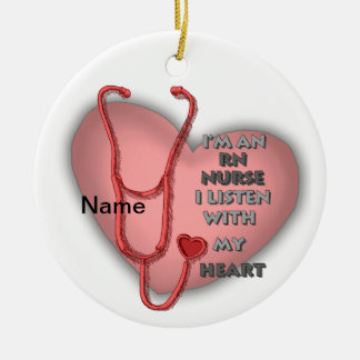 Décoration En Céramique Infirmière diplômée RN Cœur Rouge