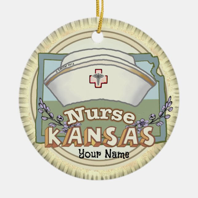 Décoration En Céramique Infirmière du Kansas (Devant)