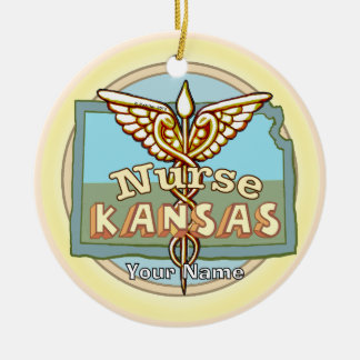 Décoration En Céramique Infirmière du Kansas Caducée