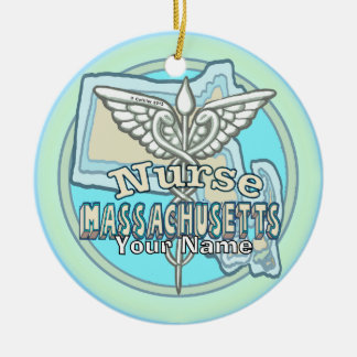 Décoration En Céramique Infirmière du Massachusetts Caducée