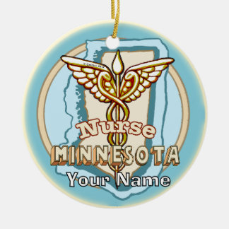 Décoration En Céramique Infirmière du Minnesota Caducée
