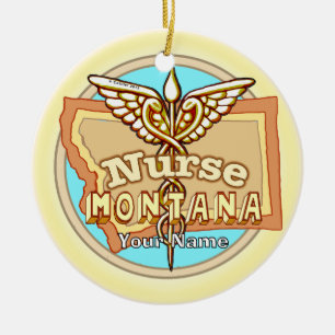 Décoration En Céramique Infirmière du Montana Caducée 