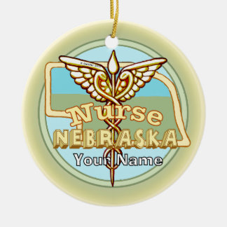 Décoration En Céramique Infirmière du Nebraska Caducée