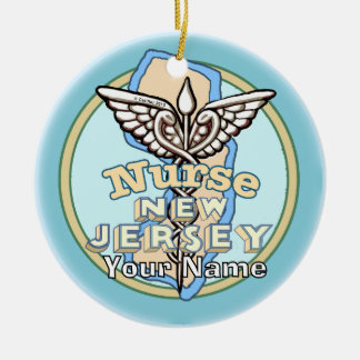 Décoration En Céramique Infirmière du New Jersey Caducée