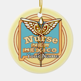 Décoration En Céramique Infirmière du Nouveau-Mexique Caducée