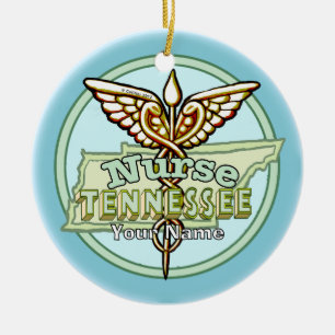 Décoration En Céramique Infirmière du Tennessee Caducée