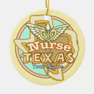 Décoration En Céramique Infirmière du Texas Caducée