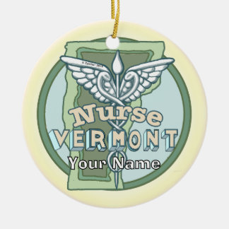 Décoration En Céramique Infirmière du Vermont Caducée