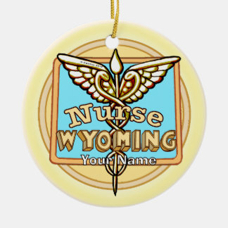 Décoration En Céramique Infirmière du Wyoming Caducée