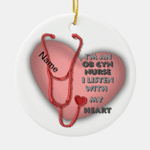 Décoration En Céramique Infirmière en obstétrique gynécologie Red Heart
