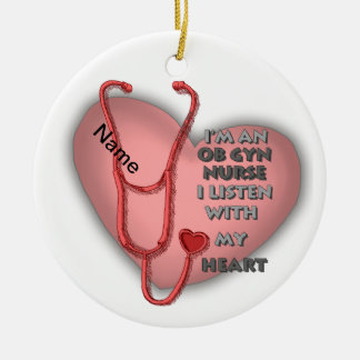 Décoration En Céramique Infirmière en obstétrique gynécologie Red Heart