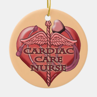 Décoration En Céramique Infirmière en soins cardiaques Caducée Cœur