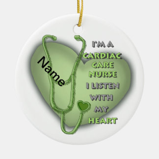 Décoration En Céramique infirmière en soins cardiaques Green Heart