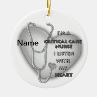 Décoration En Céramique Infirmière en soins intensifs Gray Heart