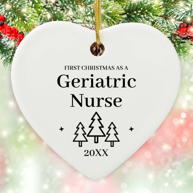Décoration En Céramique Infirmière gériatrique Nouveau travail Noël (Geriatric Nurse New Job Christmas Ceramic Ornament
)