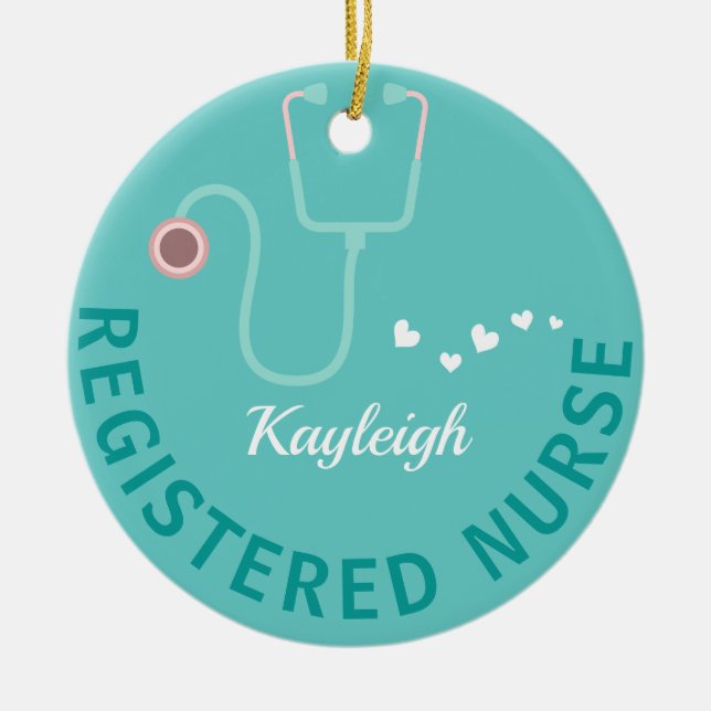 Décoration En Céramique Infirmière inscrite - stéthoscope (Devant)